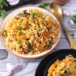 Best simple and easy vegetable biryani served with raita. (Indian veg dum biryani)