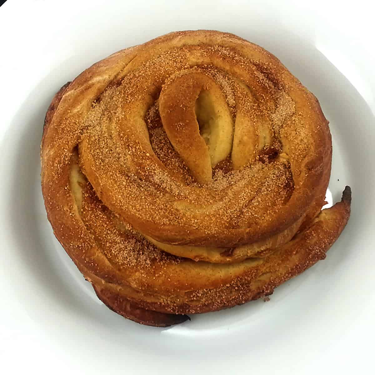 Cinnamon sugar rolls using leftover bread dough. 