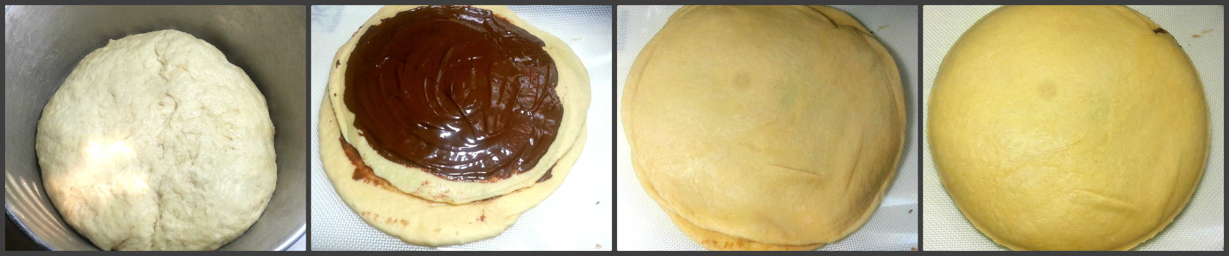 Step by step pictures on making of Nutella star bread. 