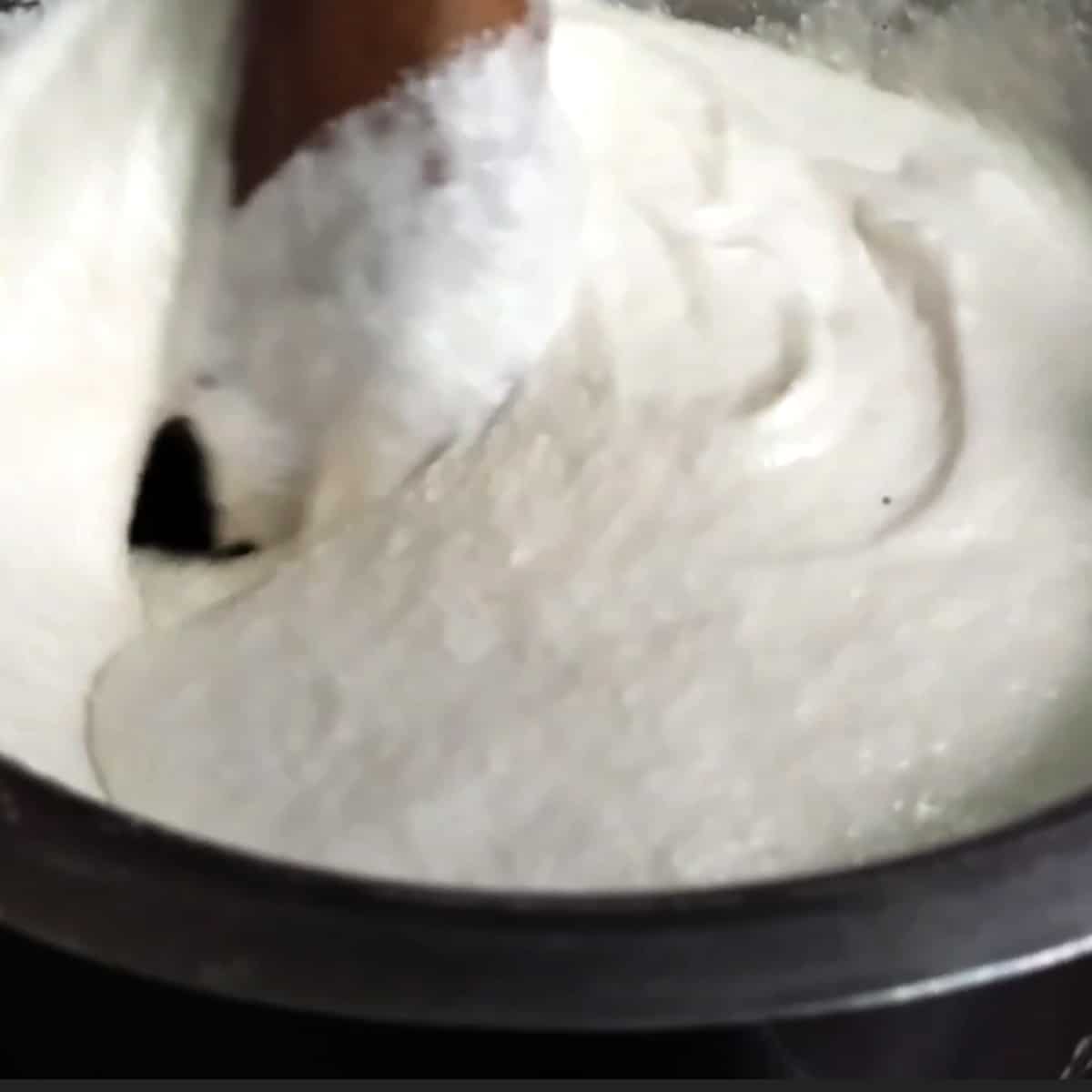 Mix the batter using hands.