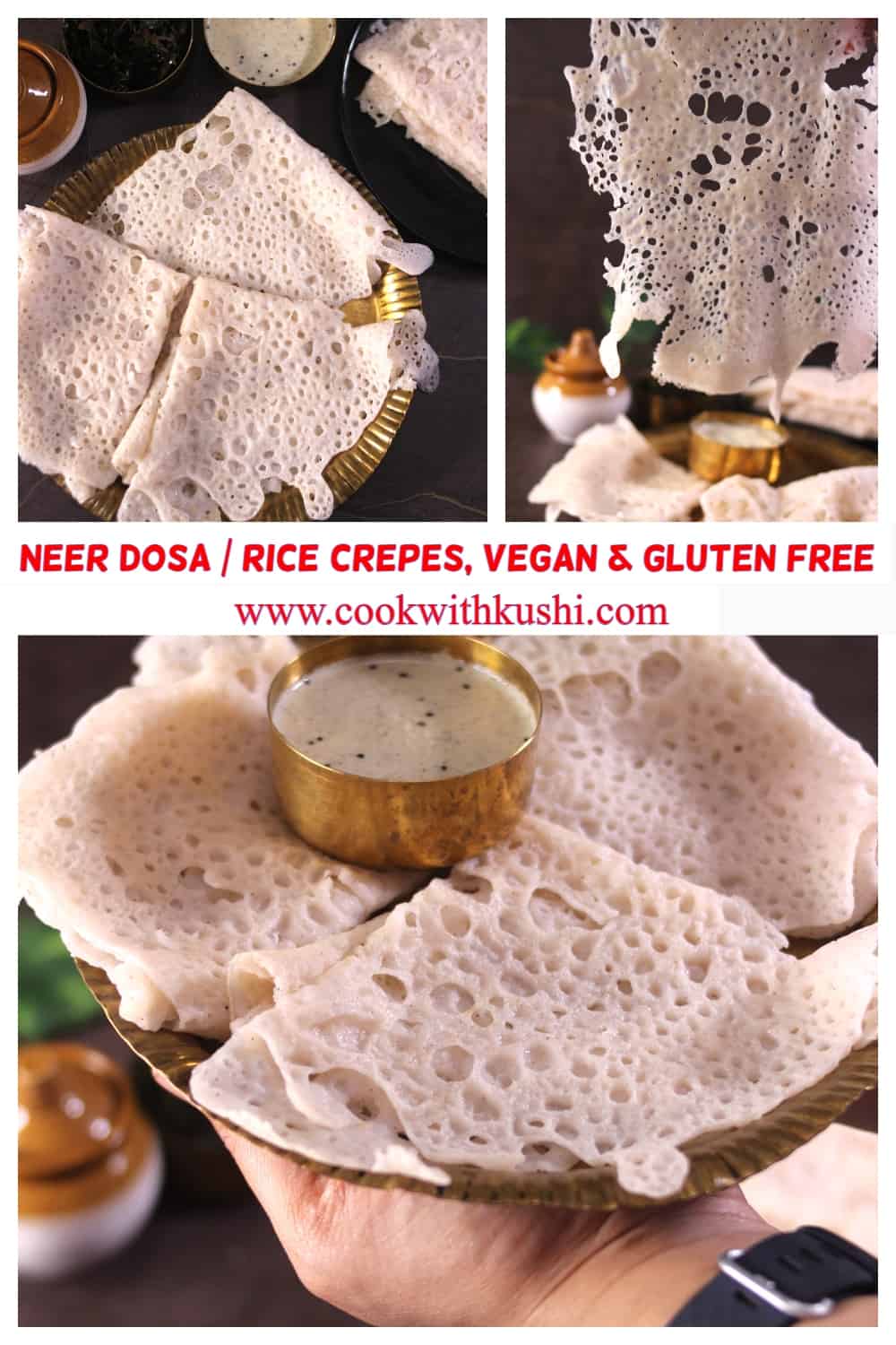easy traditional managlorean neer dosa, neeru dose, vegan gluten free rice crepes for any meal 