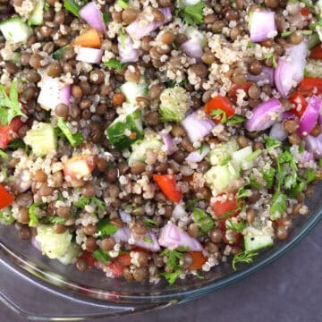 Quinoa and Lentil Salad recipe | Vegan, Gluten Free Plant Based Protein Recipe | Quinoa and Lentils.