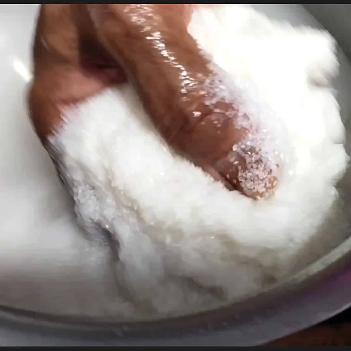 Wash the idli rava or rice rava.