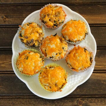best and easy Savory cheese muffins on a white plate.