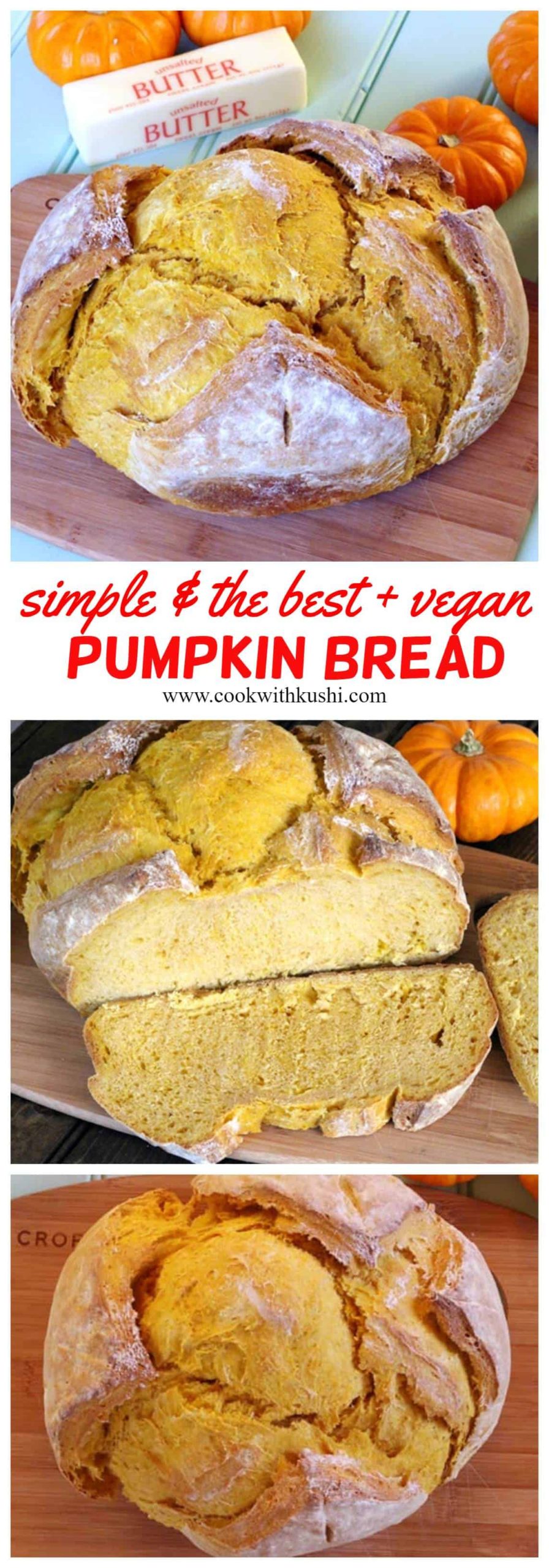 Best, easy and Simple, Vegan Pumpkin Bread recipe to try for dinner this fall and winter season for thanksgiving and christmas