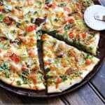 Kale Pesto Pizza | Homemade kale pesto, Pizza without tomato sauce.