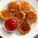Potato cheese patties or crispy potato cutlets for a healthy snack or appetizer.