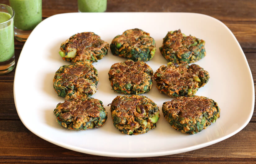 Fat-Free Spinach Broccoli Patties / Fat-Free Palak Cauliflower Tikkis