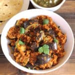 Baingan Masala Sabzi | Eggplant Sukka | Vegetarian Indian lunch and dinner recipe.