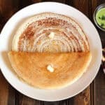 Crispy Plain Dosa with Green Coconut Chutney, Sada Dosa, Indian Breakfast Recipe.