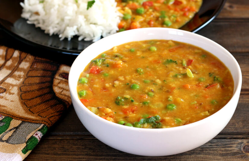 MIXED VEGETABLE DAL - Cook with Kushi