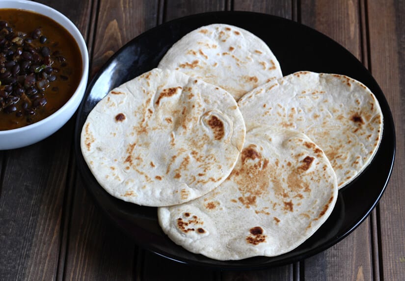 Homemade Tortillas, mexican flatbread for burritos, tacos, enchiladas, salsa, dip, soup