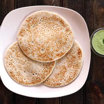 set dosa, south Indian soft and spongy thick dosa recipe served in set of 2 or 3 with chutney