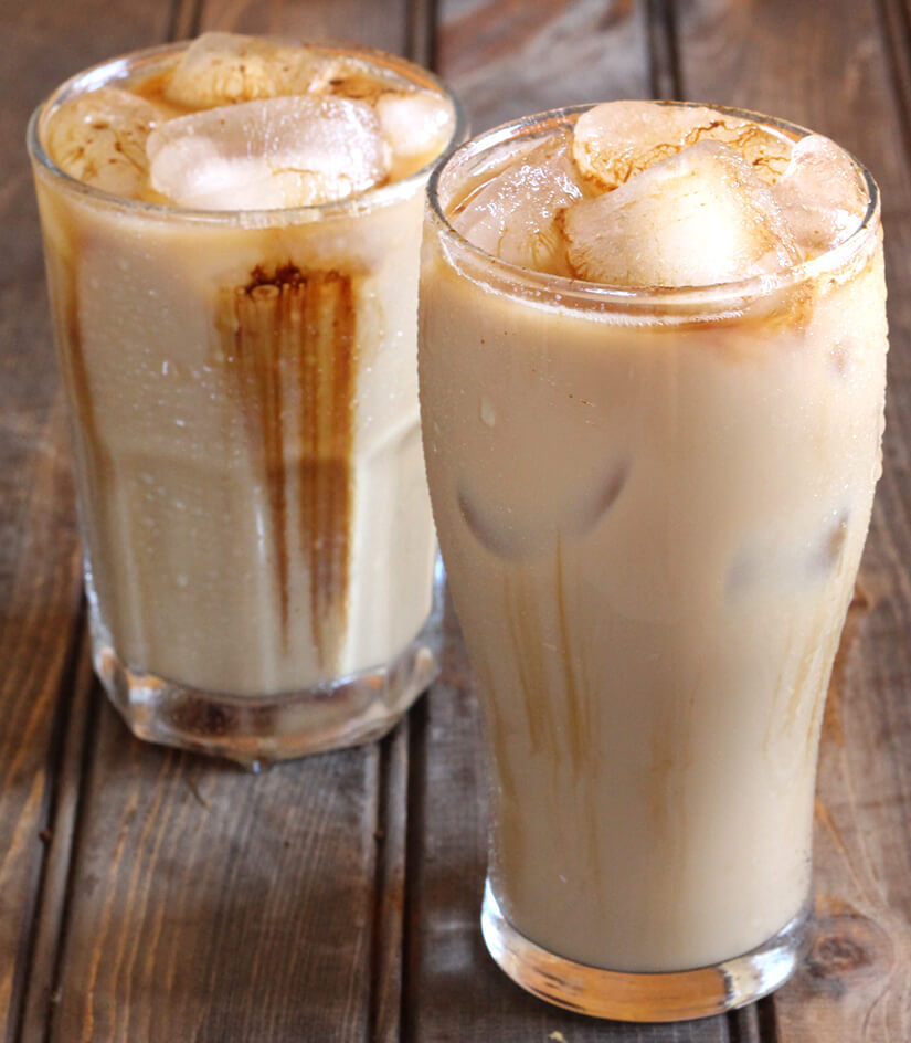 iced coffee, cold coffee, thai coffee, whipped foamy and frothy drink