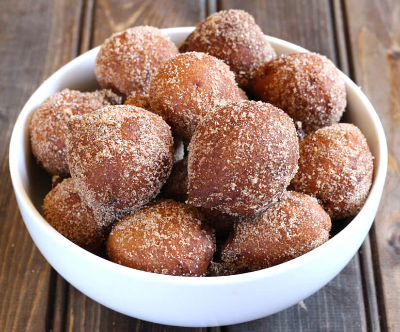 banana doughnut holes, donut holes, donut balls, overripe banana recipes, how to make donuts at home