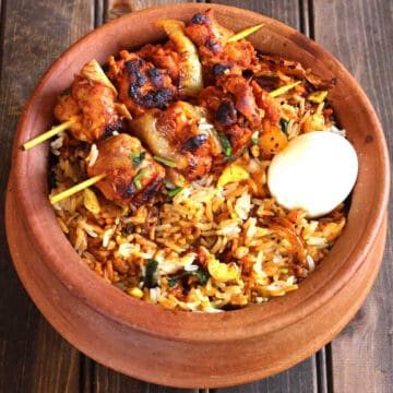 spicy, easy and best chicken tikka biryani with simple ingredients, how to make biryani at home