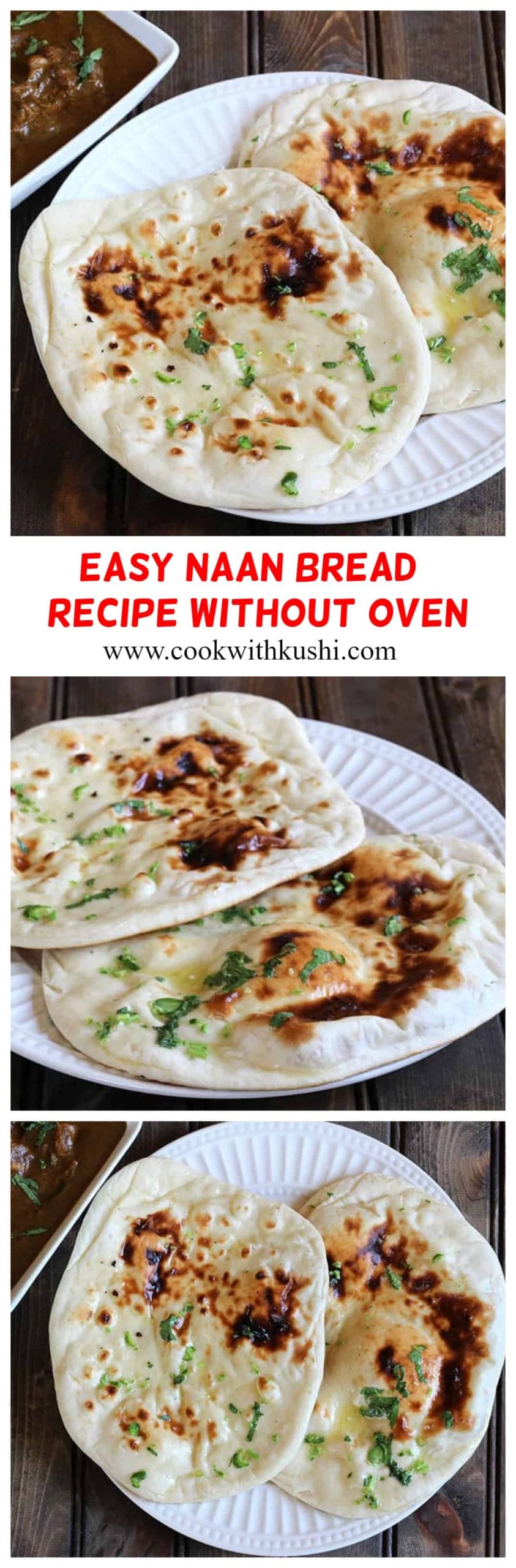 Tava Naan or Tawa Naan is a soft and chewy, delicious and super easy to make homemade Indian flatbread recipe prepared on a cast iron skillet. This naan recipe can be made without oven. #naan #roti #easynaanbread #homemadenaan #tawanaan #tavanaan #Naanwithoutoven #naanwithoutyeast #plainnaan #garlicnaan #butternaan