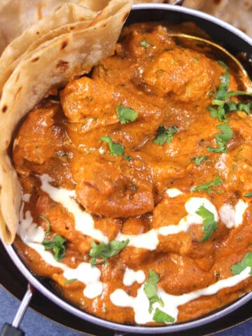Best, simple and authentic Indian butter chicken recipe (murgh makhani) with naan, roti, chapati.