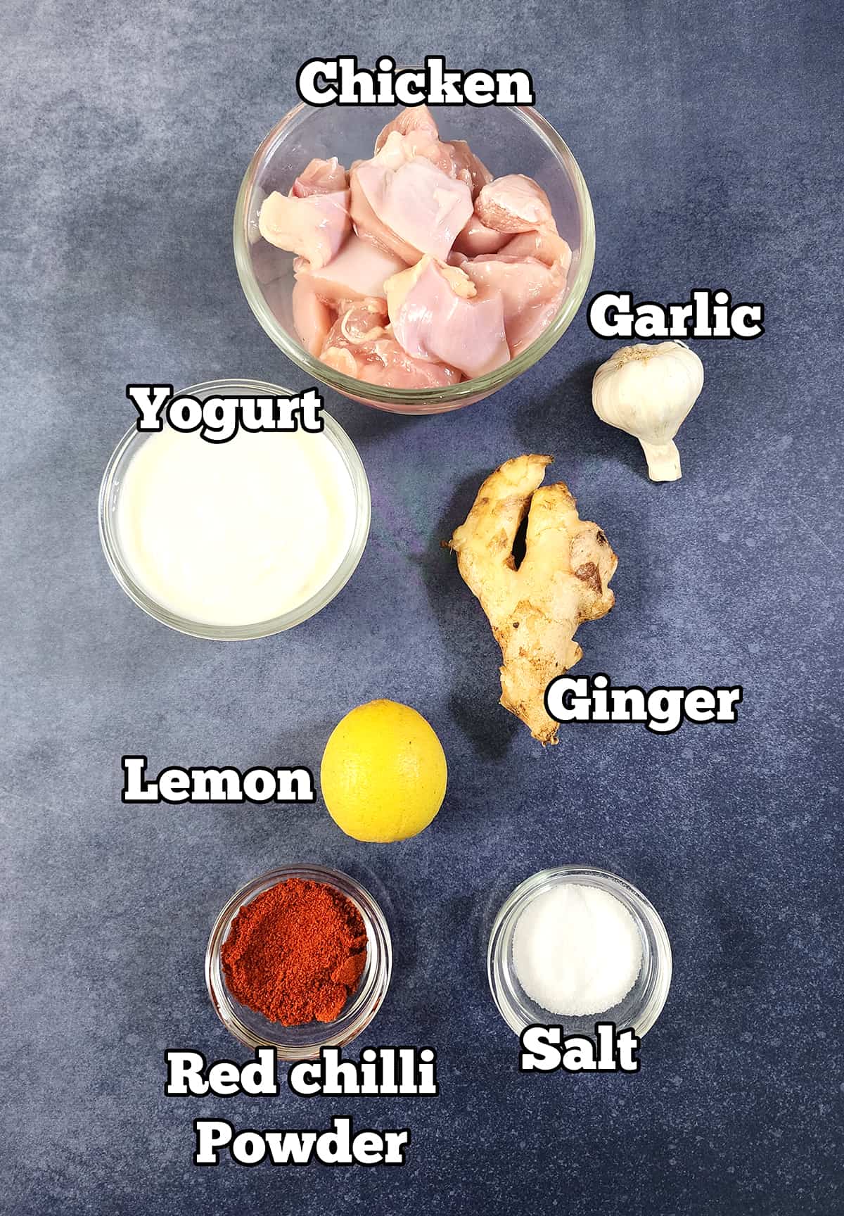 Ingredients for butter chicken marination. 