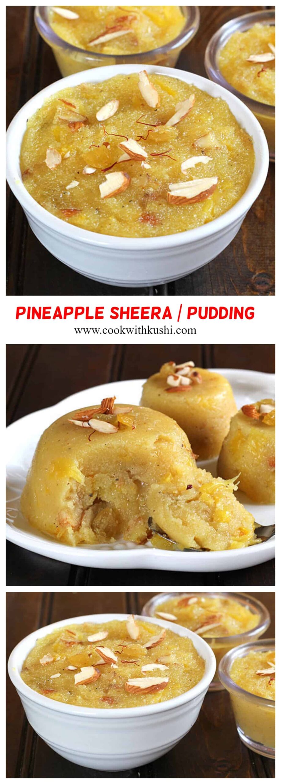 How to make Pineapple sheera, rava kesari bath, halwa or pudding
