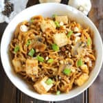 Stir-fried Noodles Recipe with Tofu and Black Pepper Sauce | Best vegetarian yakisoba noodles.