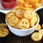 Smiley Fries | Crispy Potato Smiles Recipe - Easy tea time snack or party appetizer with potatoes.