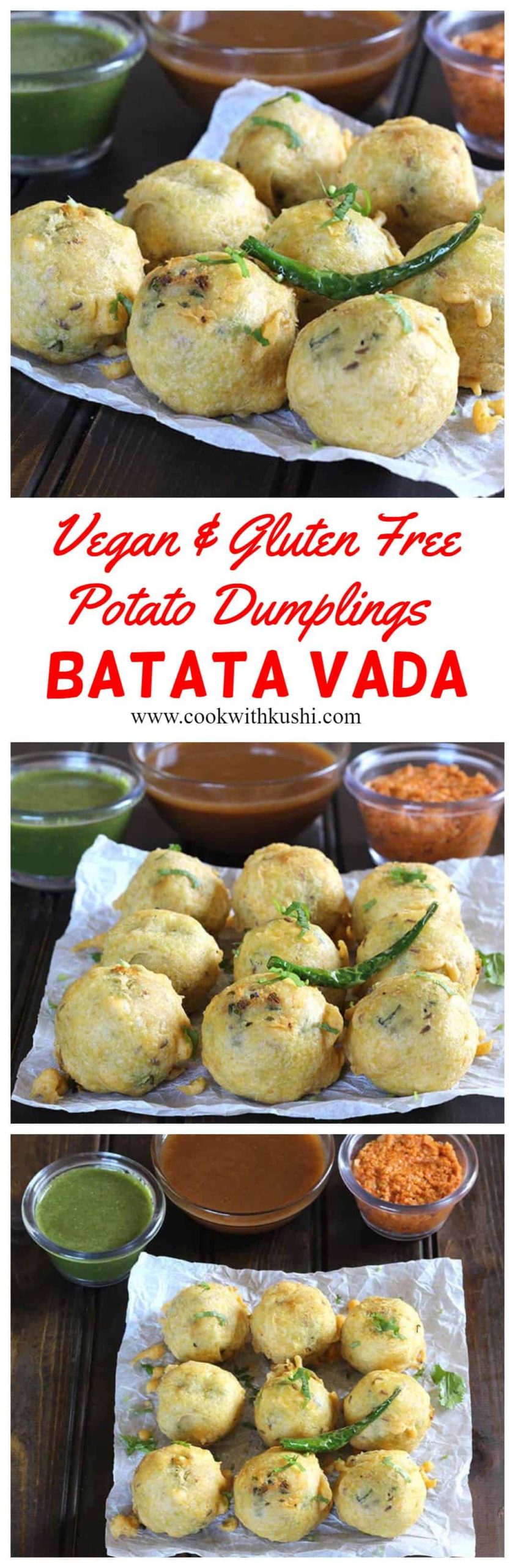 Batata Vada or Fried Potato Dumpling is a simple and easy to make, spicy and delicious Indian snack prepared using potatoes and aromatic spices in less than 30 minutes. This potato recipe is gluten free and vegan. #potatorecipes #aloo #aloobonda #vadapav #batatavada #vegansnacks #eveningsnacks #fastfood #streeetfood #indianrecipes #vegetarianfood #indianburger #potatopatty