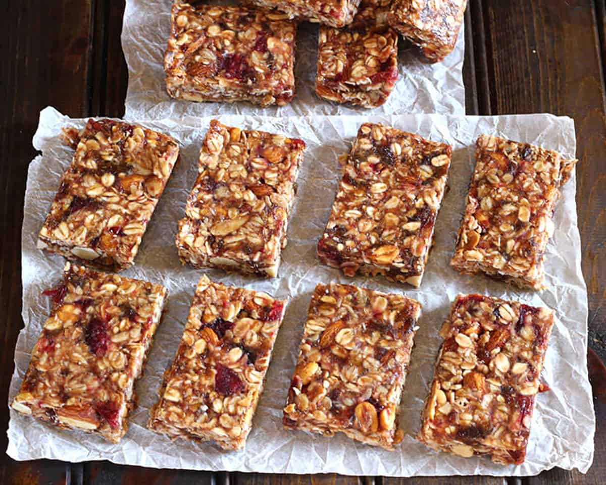 Easy No Bake Granola Bras with Peanut Butter and Dates | Healthy Energy Bars Recipe.