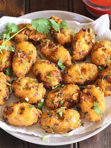leftover rice fritters, simple easy recipe with leftover rice, croquettes, patties, cakes, pakora