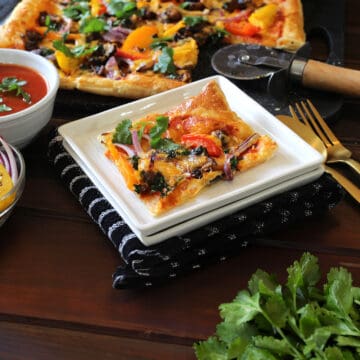 best and easy puff pastry pizza slice ( savory tart with puff pastry sheets).