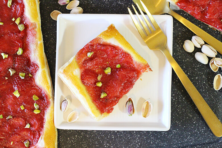 Strawberry tarts using Puff Pastry Sheets