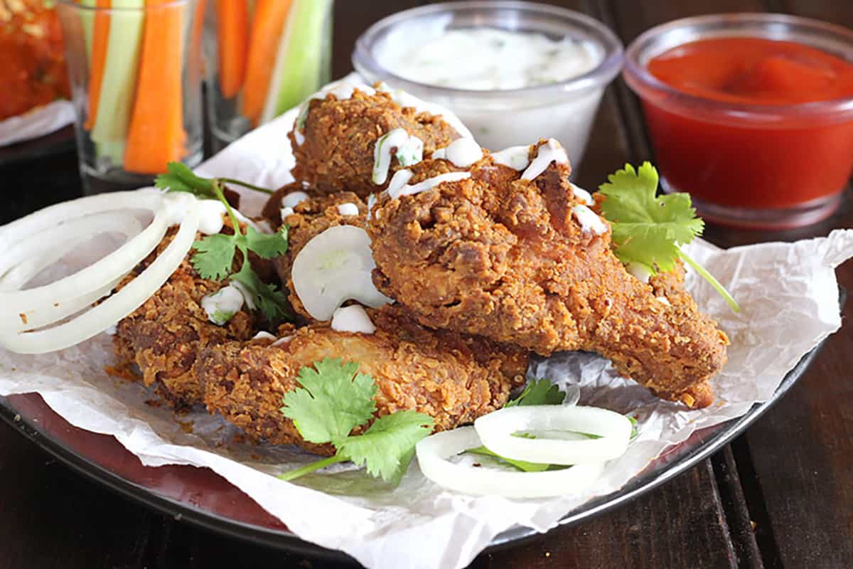 simple and easy fried tandoori fried chicken wings ingredients recipe 