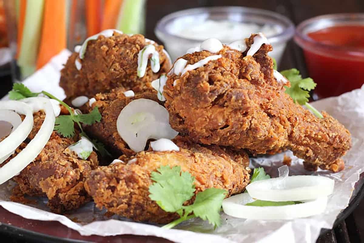 best tandoori chicken wings recipe, crispy fried chicken for dinner party, super bowl 