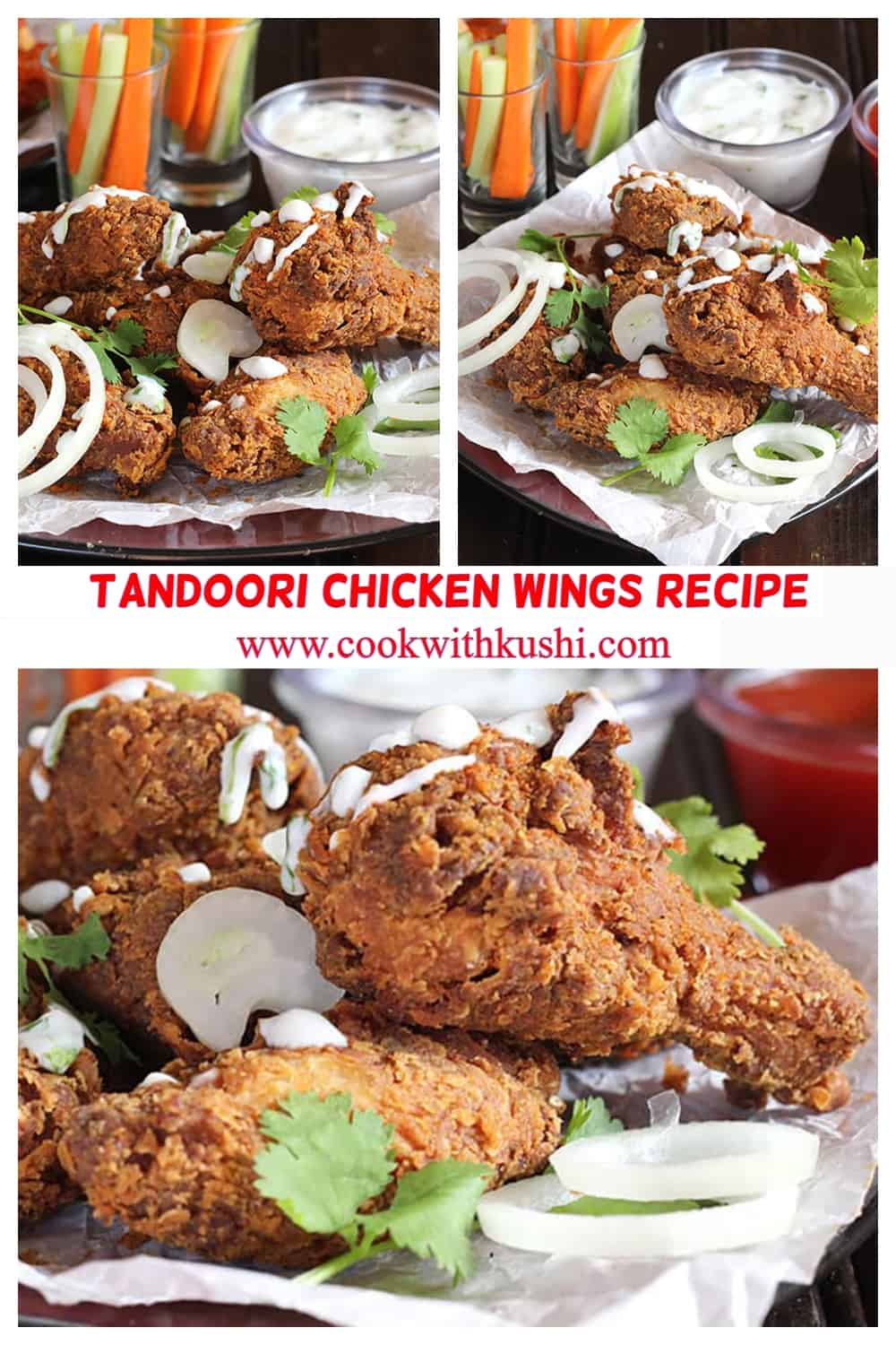 crispy fried tandoori chicken wings recipe, super bowl  game day party food ideas 