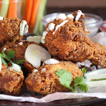 crispy tandoori fried chicken wings recipe, super bowl, game day, game night party food ideas
