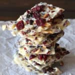 White Chocolate Cranberry Bark - Easy No Bake Homemade Holiday Dessert Ideas.