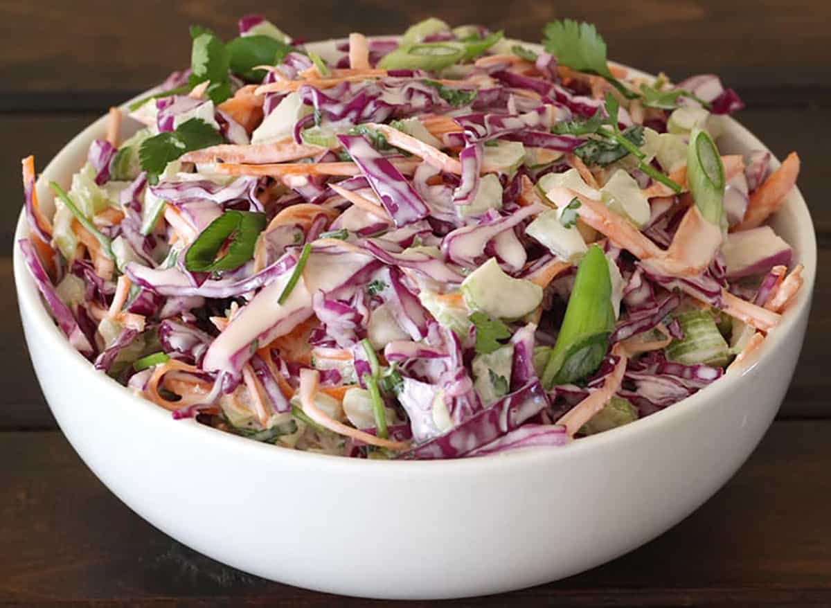 The Best Coleslaw Recipe with Mayonnaise Dressing | Traditional creamy and easy cabbage salad.  