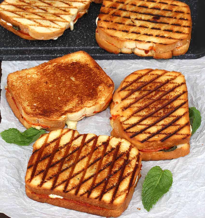 how to make Grilled Cheese sandwich, chicken sandwich, egg sandwich recipe best and easy grilled sandwich, Pizza sandwich, Grilled Margherita sandwich, bread for sandwich