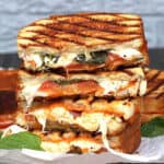 best and easy grilled margherita pizza sandwich, grilled cheese sandwich recipe