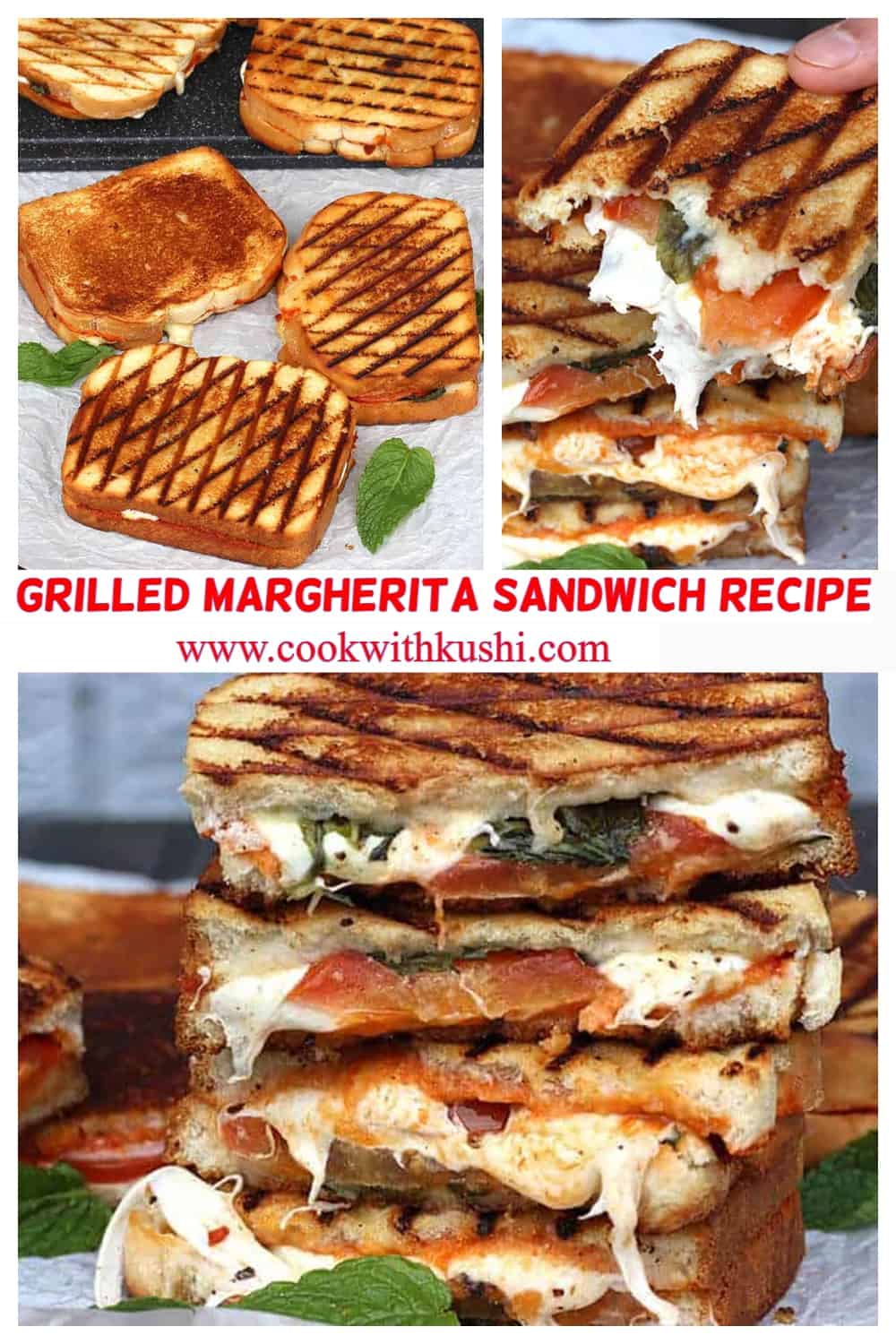 best grilled margherita sandwich, pizza sandwich, cheese sandwich 