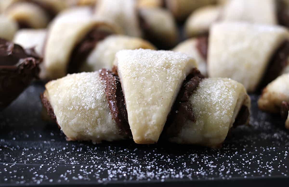 Close-up view of the best Nutella crescent rolls 