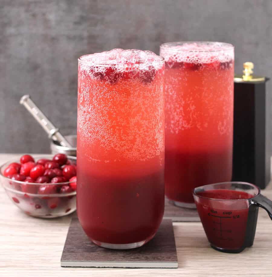 Sparkling Cranberry Panak / Cranberry Beer / Cranberry Drink / Mocktail / Cocoktail / Sugar Syrup / Flavored Sugar Syrup / Panakam 