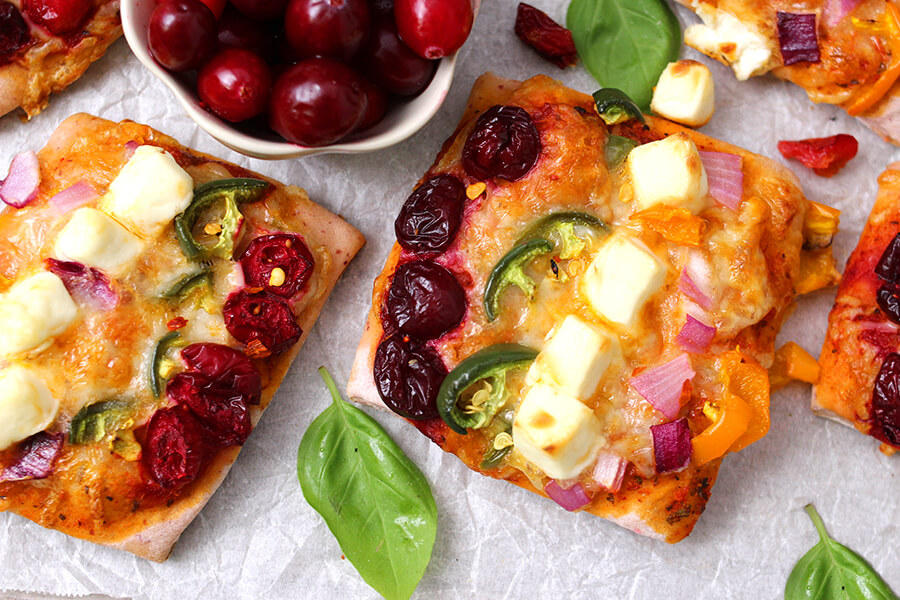 cranberry crust pizza, fusion food for parties, tailgating, potluck, picnic recipes 