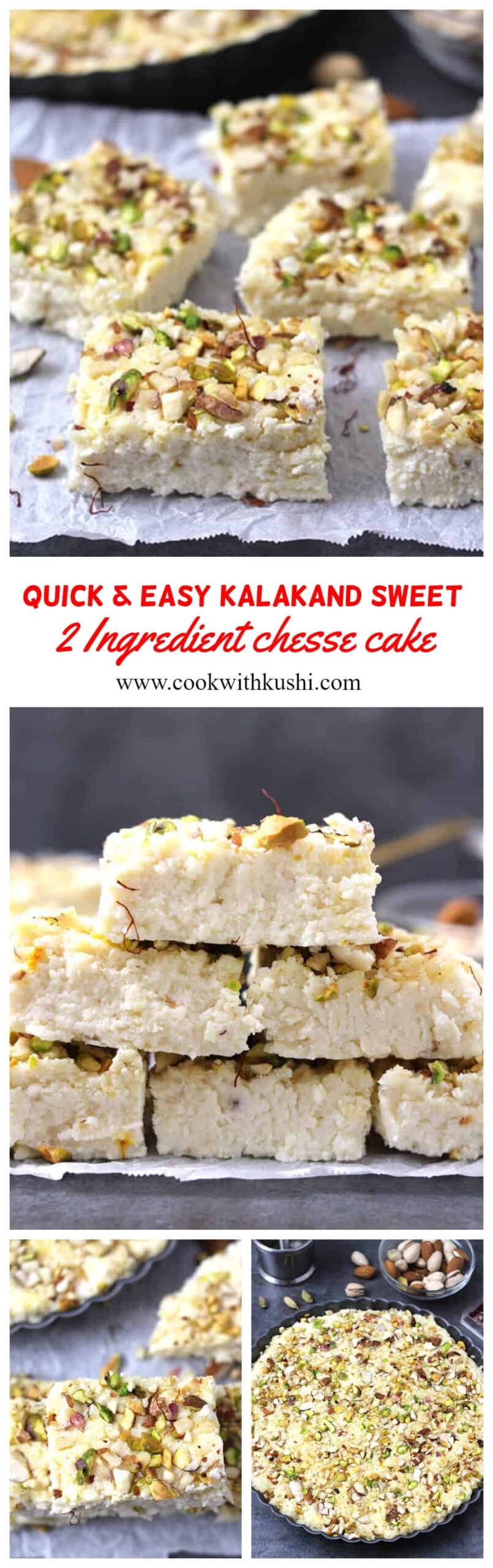 How to make quick & easy instant Indian kalakand sweet recipe 