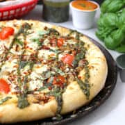 Bianca pizza, classic Italian white pizza, pizza without marinara, pesto pizza, ricotta cheese pizza