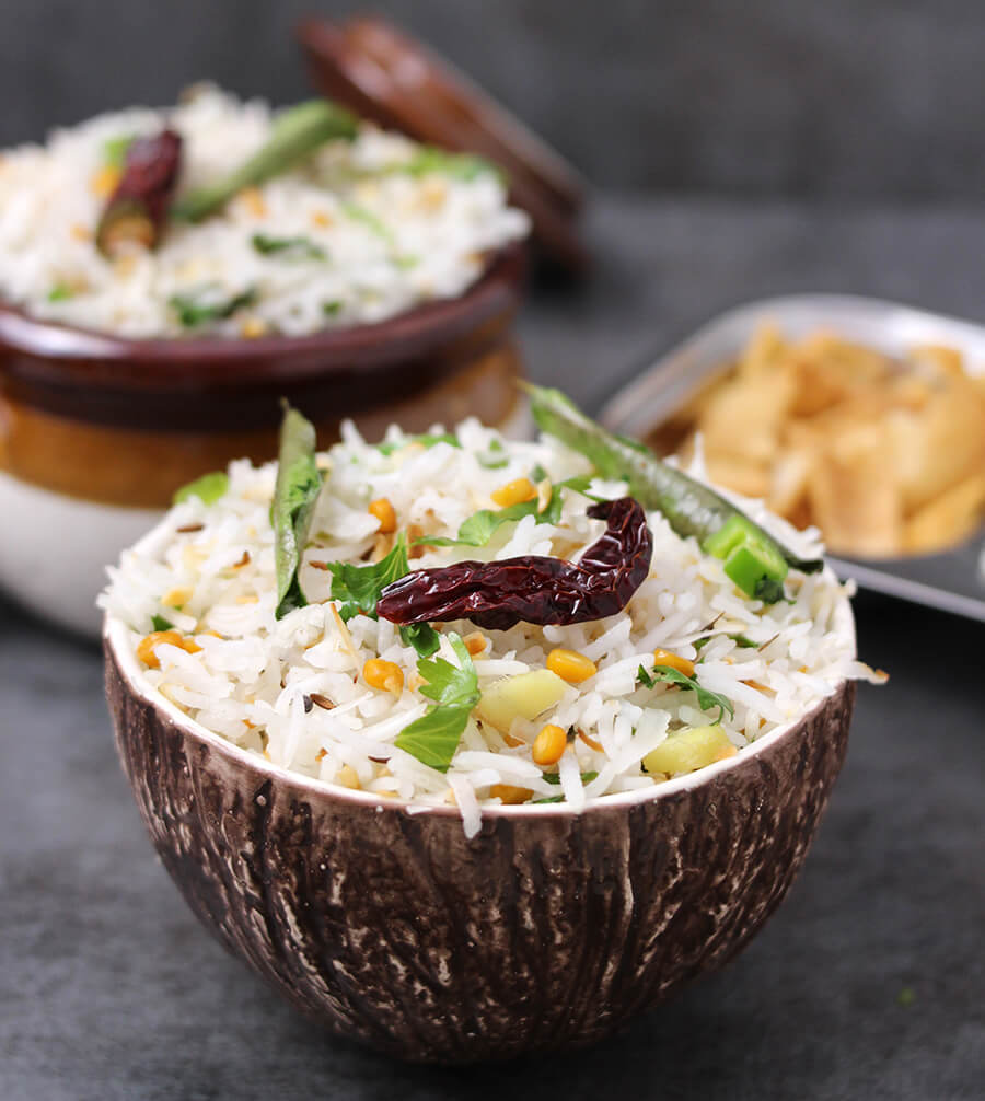 How to make south Indian Coconut Rice,Thengai Sadam, Nariyal Chawal, vegan & vegetarian recipe 