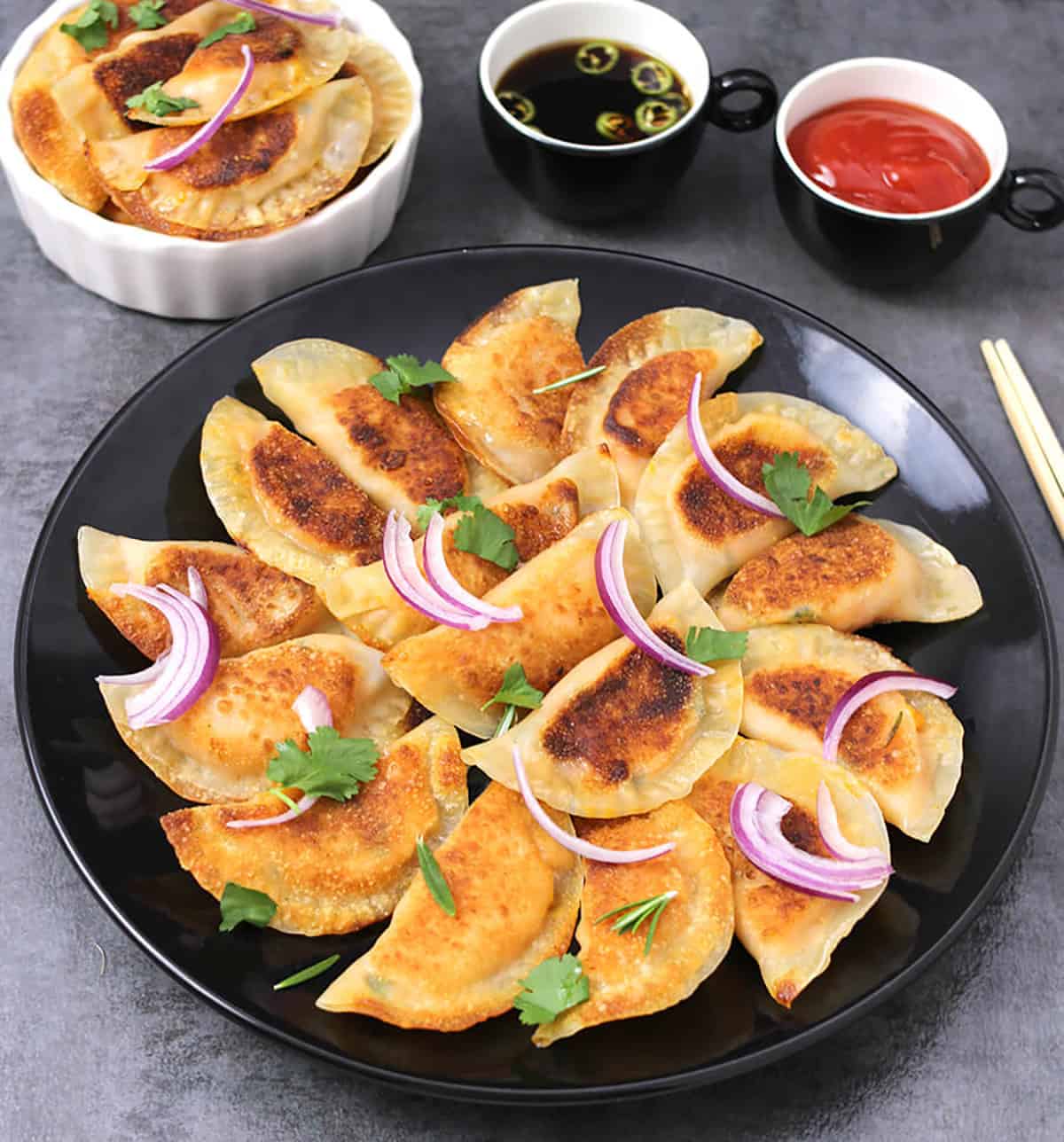 sweet potato dumplings, potstickers, sweet potato pierogi with cheese and rosemary, easy dumplings