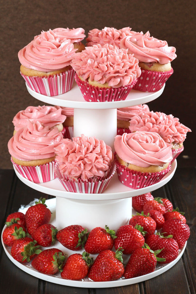 Strawberry Cupcakes With ButterCream Frosting