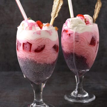 Best Falooda Recipe (Indian Royal Rose Faluda Ice cream dessert drink).