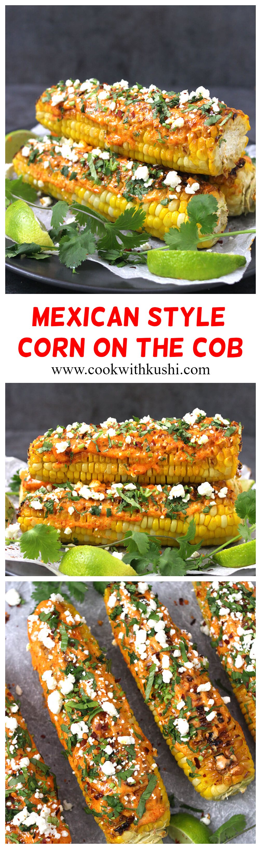 Mexican Corn on the Cob (Elote) is an easy to make, flavorful street snack with the most delicious topping ever. This is the best and classic way to serve corn on the cob! #mexicanrecipes #mexicanfood #cornonthecob #cincodemayo #streetcorn #grillrecipes #summerrecipes #bhuttarecipes #indianstreetfood #holidayrecipes #kidsfriendly #glutenfree #easyrecipes #quickrecipes #healthysnacks #kidssnacks 